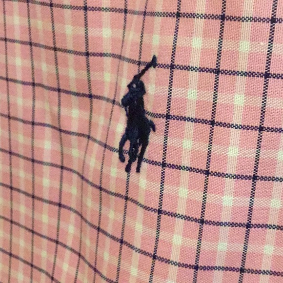 *EUC* Ralph Lauren pink, blue & white check  button down. Size 16.5 34/35 - Picture 4 of 5